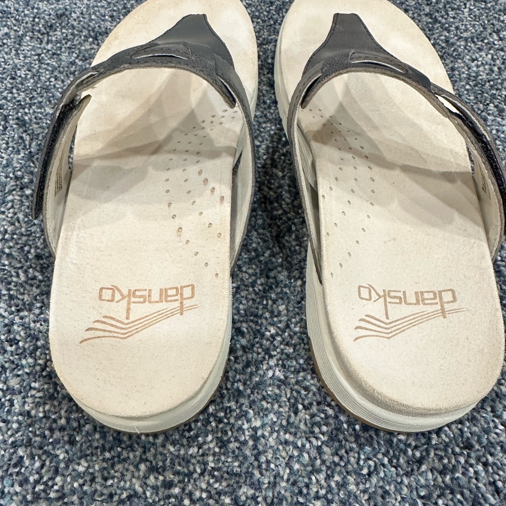 Dansko Cece Black Leather Sandals - Picture 2 of 6